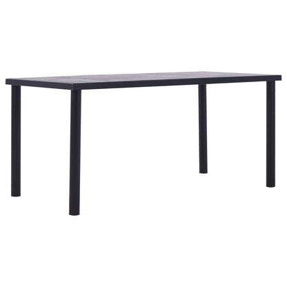 Dining Table Black and Concrete Grey MDF 160 cm 80 cm