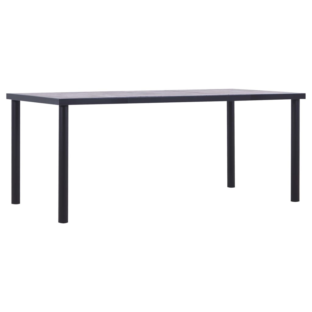 Dining Table Black and Concrete Grey MDF 180 cm 90 cm