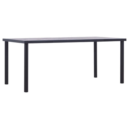 Dining Table Black and Concrete Grey MDF 180 cm 90 cm