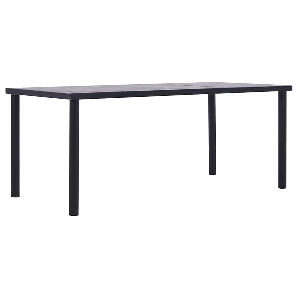 Dining Table Black and Concrete Grey MDF 200 cm 100 cm