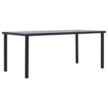 Dining Table Black and Concrete Grey MDF 200 cm 100 cm