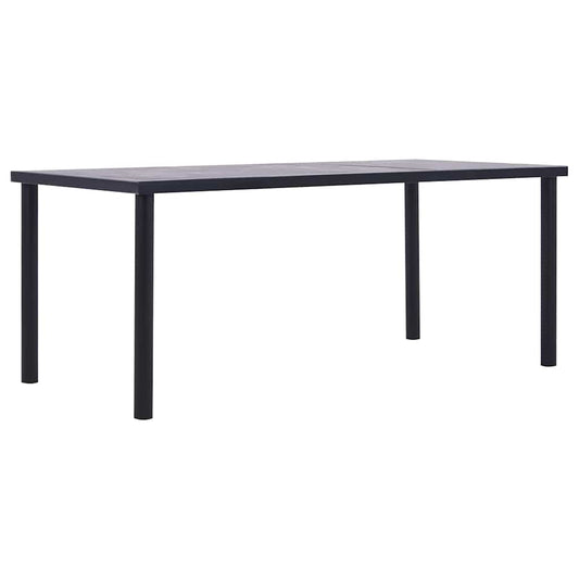 281861 vidaXL Dining Table Black and Concrete Grey 200x100x75 cm MDF 1