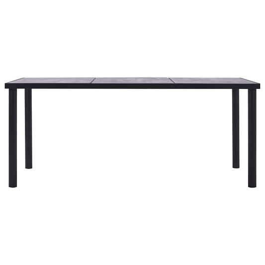 281861 vidaXL Dining Table Black and Concrete Grey 200x100x75 cm MDF 2