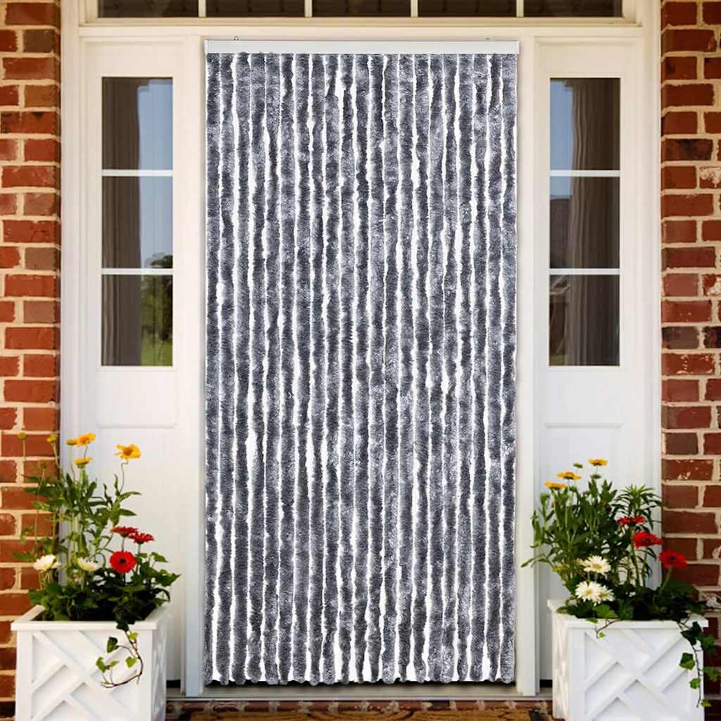 Insect Curtain 90x220 cm Chenille Silver