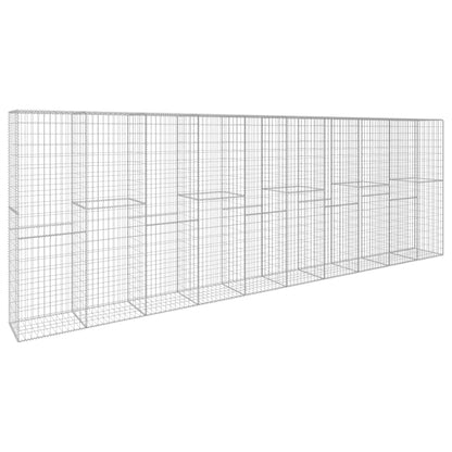 vidaXL Gabion Wall with Cover Galvanised Steel 600x50x200 cm 2