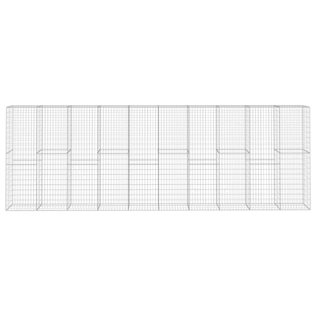 vidaXL Gabion Wall with Cover Galvanised Steel 600x50x200 cm 3