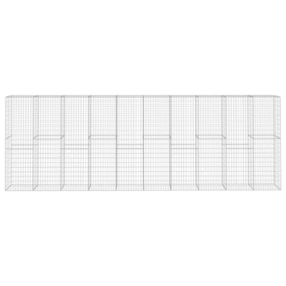 vidaXL Gabion Wall with Cover Galvanised Steel 600x50x200 cm 3