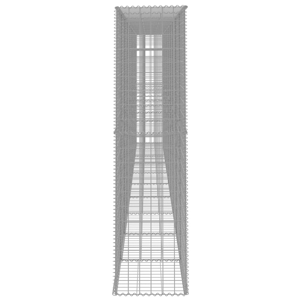vidaXL Gabion Wall with Cover Galvanised Steel 600x50x200 cm 4