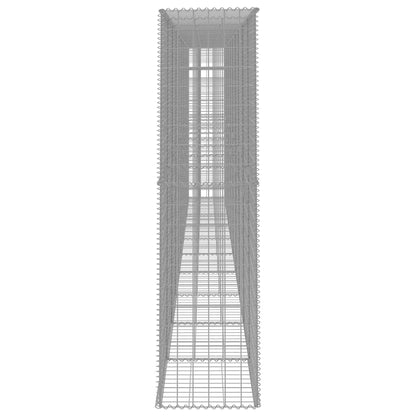 vidaXL Gabion Wall with Cover Galvanised Steel 600x50x200 cm 4