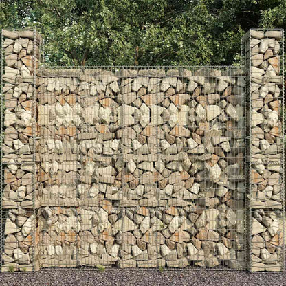 vidaXL Gabion Wall with Cover Galvanised Steel 600x50x200 cm 1