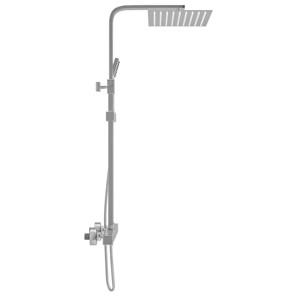 vidaXL Dual Head Shower Set with Thermostat Stainless Steel 4