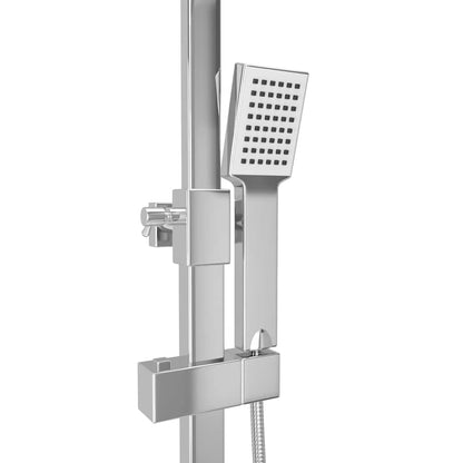 vidaXL Dual Head Shower Set with Thermostat Stainless Steel 6