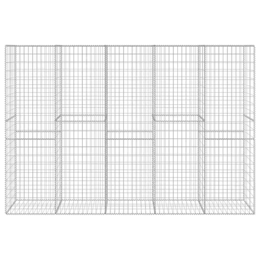vidaXL Gabion Wall with Cover Galvanised Steel 300x50x200 cm 3