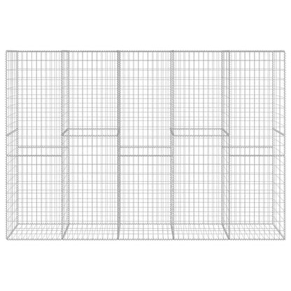vidaXL Gabion Wall with Cover Galvanised Steel 300x50x200 cm 3
