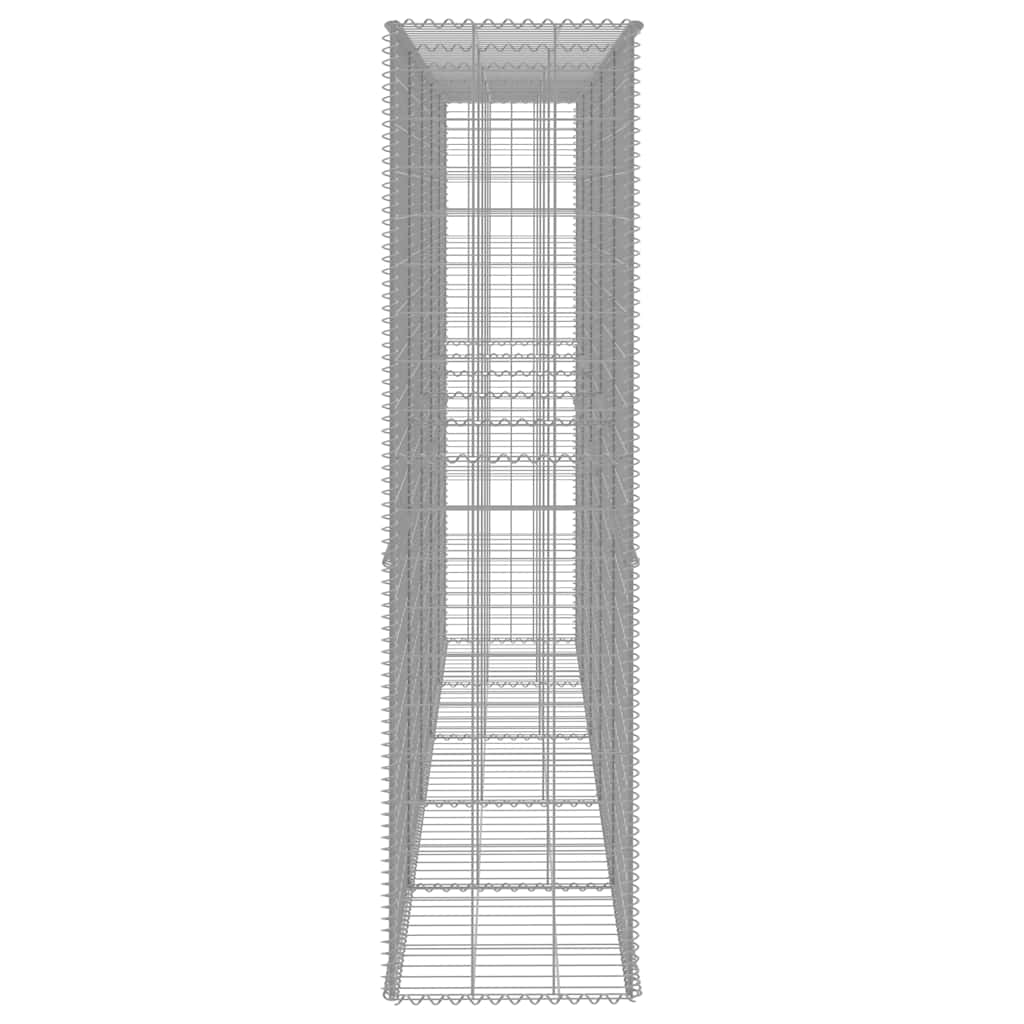 vidaXL Gabion Wall with Cover Galvanised Steel 300x50x200 cm 4