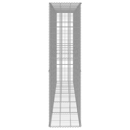 vidaXL Gabion Wall with Cover Galvanised Steel 300x50x200 cm 4