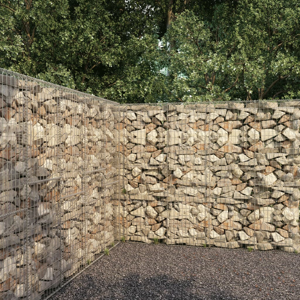 vidaXL Gabion Wall with Cover Galvanised Steel 300x50x200 cm 1