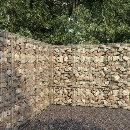 vidaXL Gabion Wall with Cover Galvanised Steel 300x50x200 cm 1