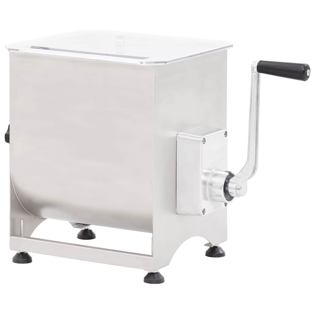 vidaXL Meat Mixer with Gear Box Silver Stainless Steel 3