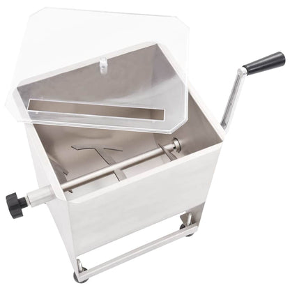 vidaXL Meat Mixer with Gear Box Silver Stainless Steel 4