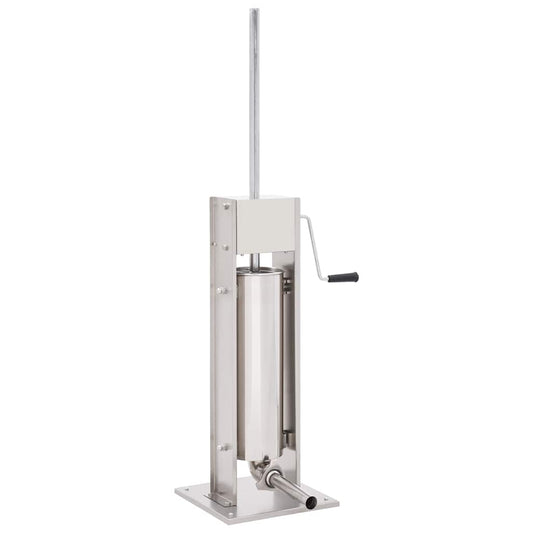 vidaXL Manual Sausage Stuffer Silver 7 L Stainless Steel 1