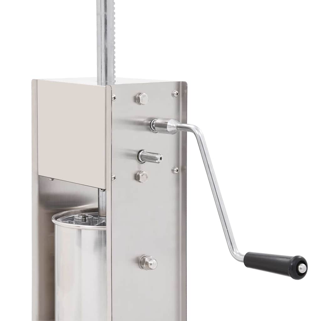 vidaXL Manual Sausage Stuffer Silver 7 L Stainless Steel 5