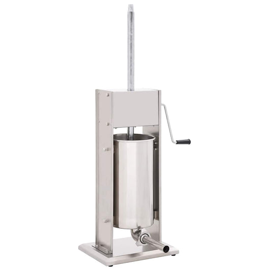 vidaXL Manual Sausage Stuffer Silver 15 L Stainless Steel 1