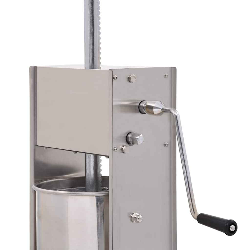 vidaXL Manual Sausage Stuffer Silver 15 L Stainless Steel 6