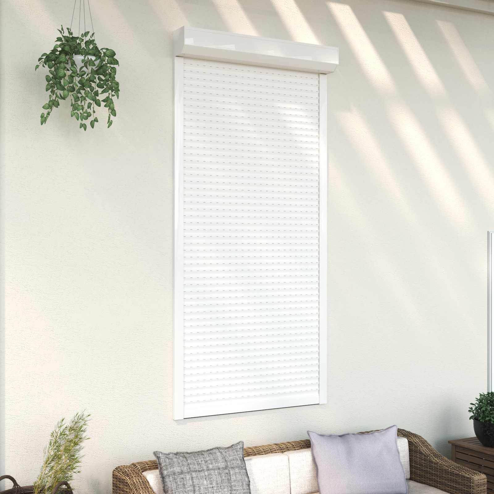 vidaXL Roller Shutter White 100 x 210 cm Aluminium and Polyurethane 1