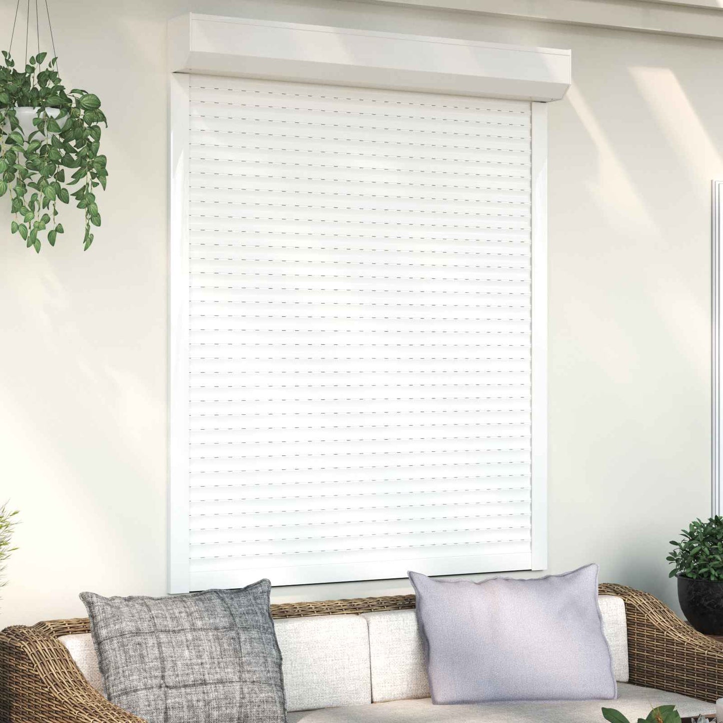vidaXL Roller Shutter White 120 x 150 cm Aluminium and Polyurethane 1
