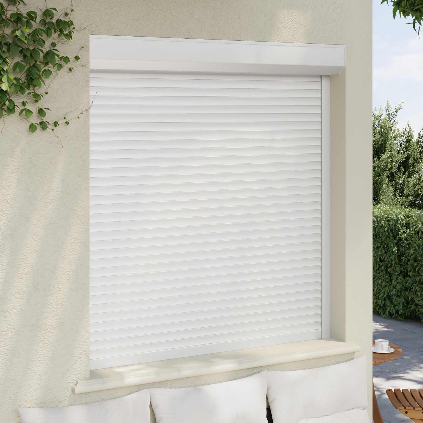 vidaXL Roller Shutter White 130 x 140 cm Aluminium and Polyurethane 3