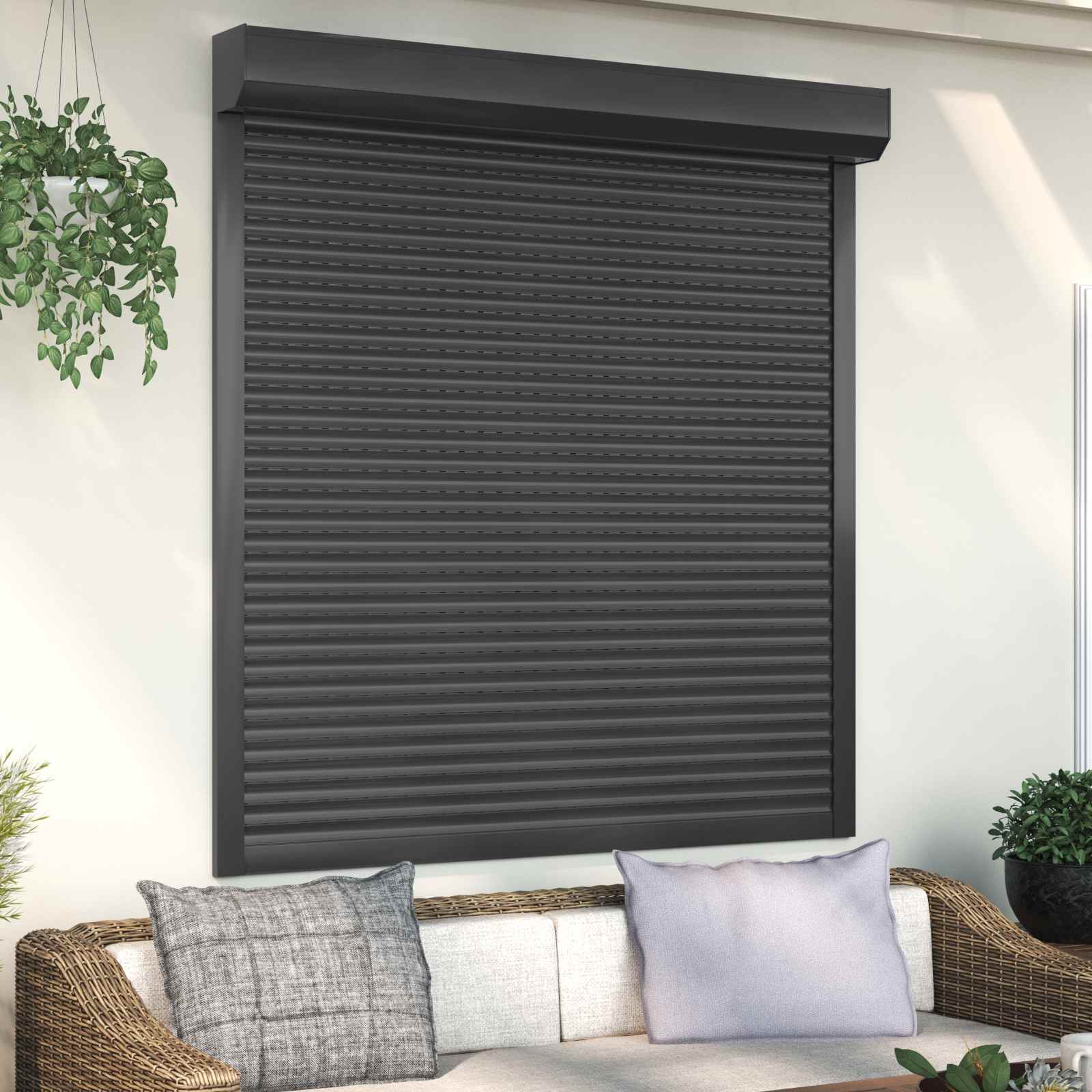 vidaXL Roller Shutter Manual Anthracite 140 x 150 cm 1