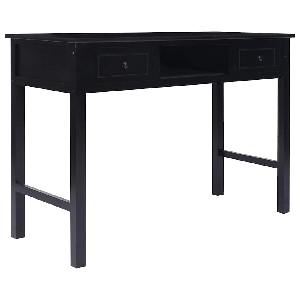 vidaXL Desk | Black | Paulownia wood | Medium | Desk | Rectangular | Vintage 2
