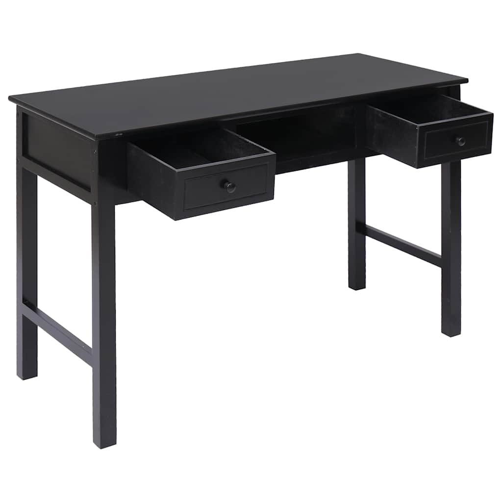 vidaXL Desk | Black | Paulownia wood | Medium | Desk | Rectangular | Vintage 3