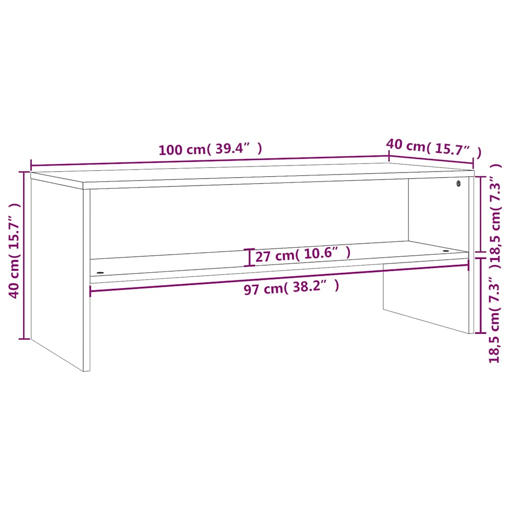 TV Cabinet 100x40x40 cm Engineered Wood White
