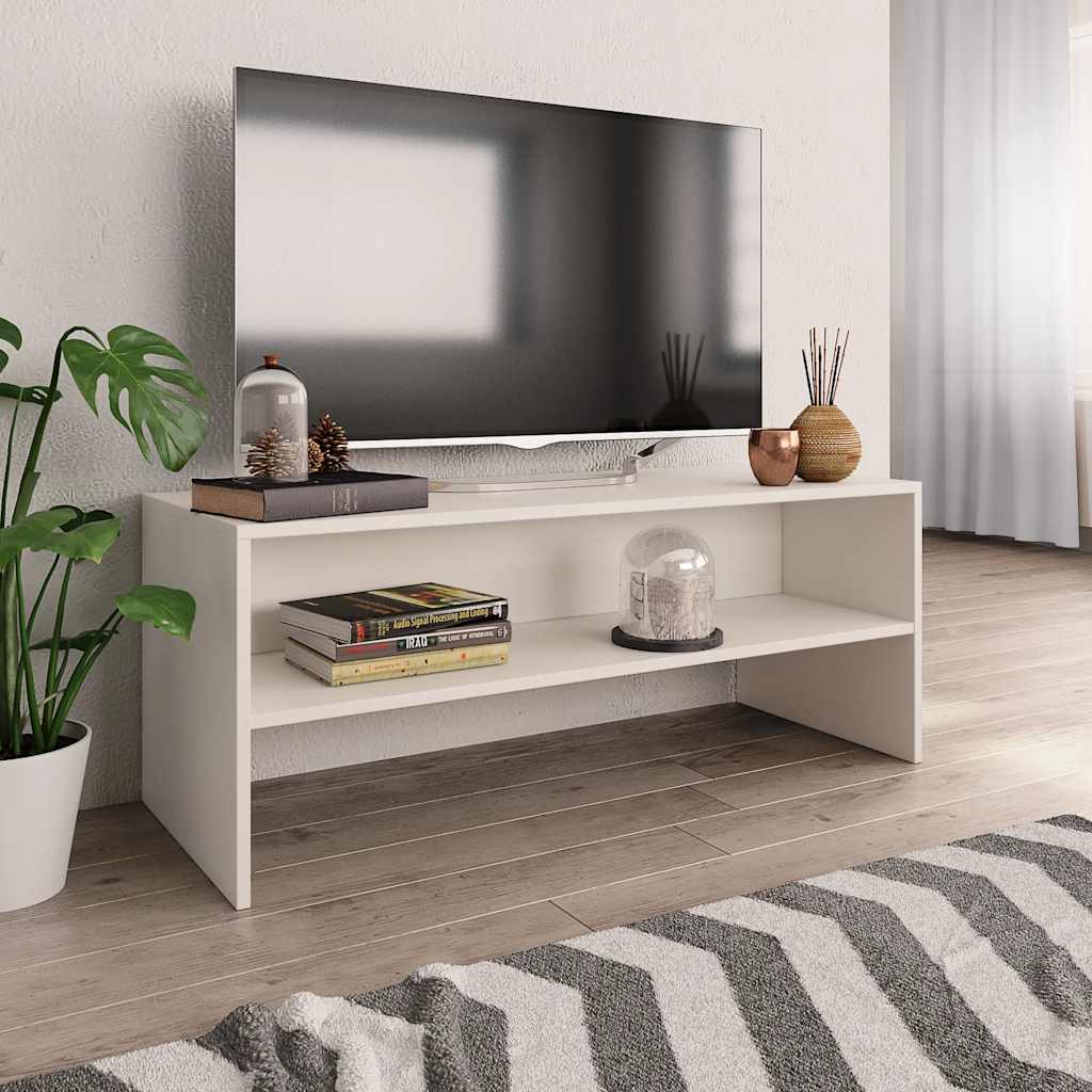 TV Cabinet 100x40x40 cm Engineered Wood White