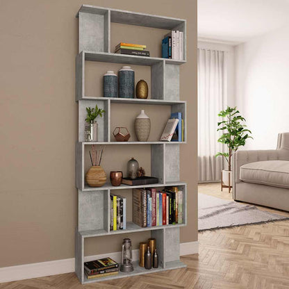 Book Cabinet/Room Divider 80x24x192 cm Concrete grey
