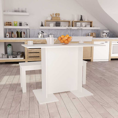 Dining Table 110x60x75 cm Engineered Wood White