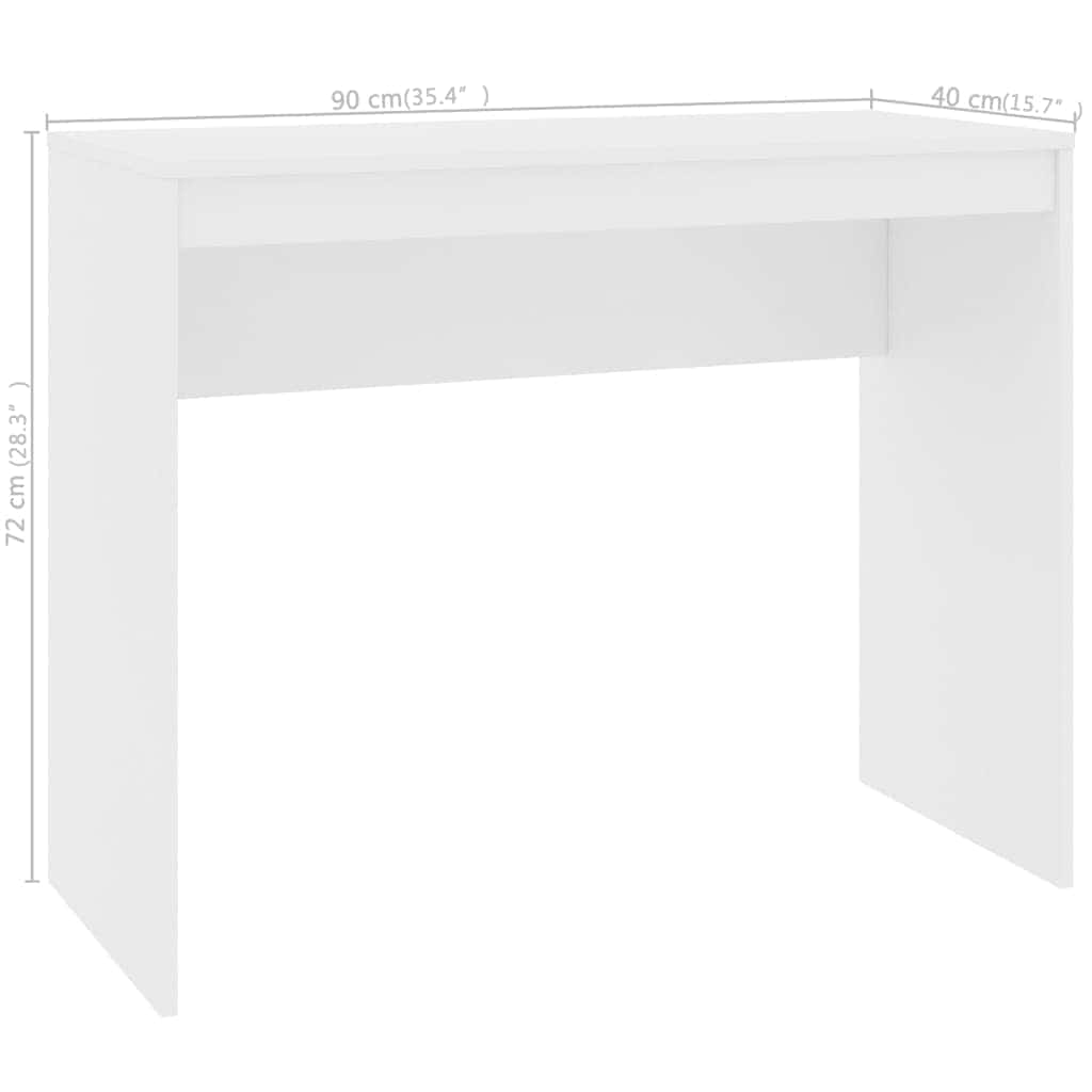 Desk 90x40x72 cm Engineered Wood White