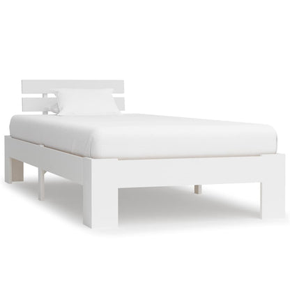 Bed Frame without Mattress Solid Wood Pine White 90 x 200 cm