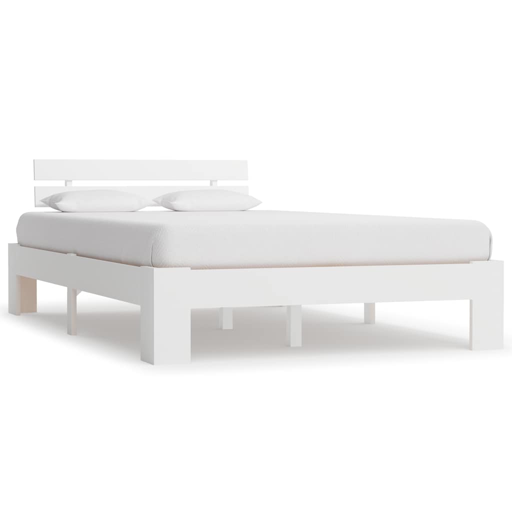 Bed Frame without Mattress Solid Wood Pine White 140 x 200 cm
