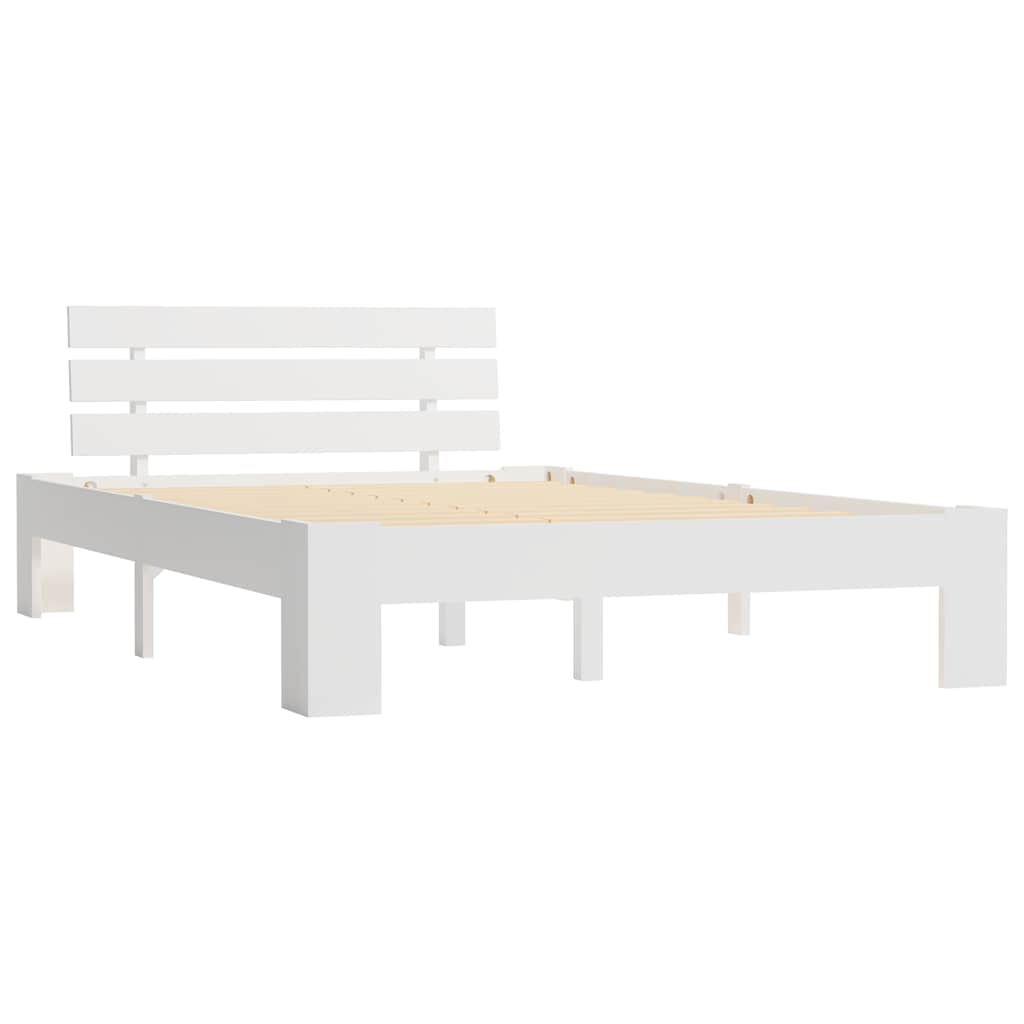Bed Frame without Mattress Solid Wood Pine White 140 x 200 cm
