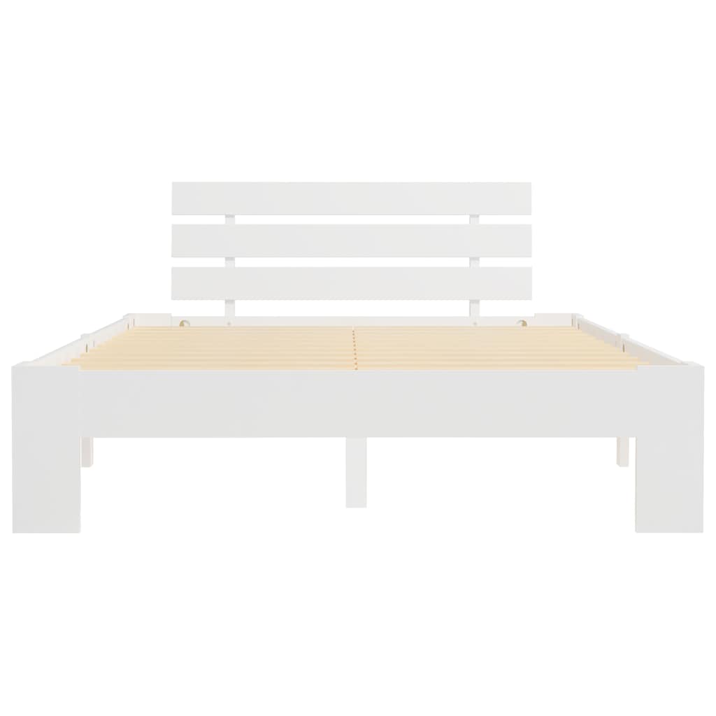 Bed Frame without Mattress Solid Wood Pine White 140 x 200 cm