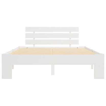 Bed Frame without Mattress Solid Wood Pine White 140 x 200 cm