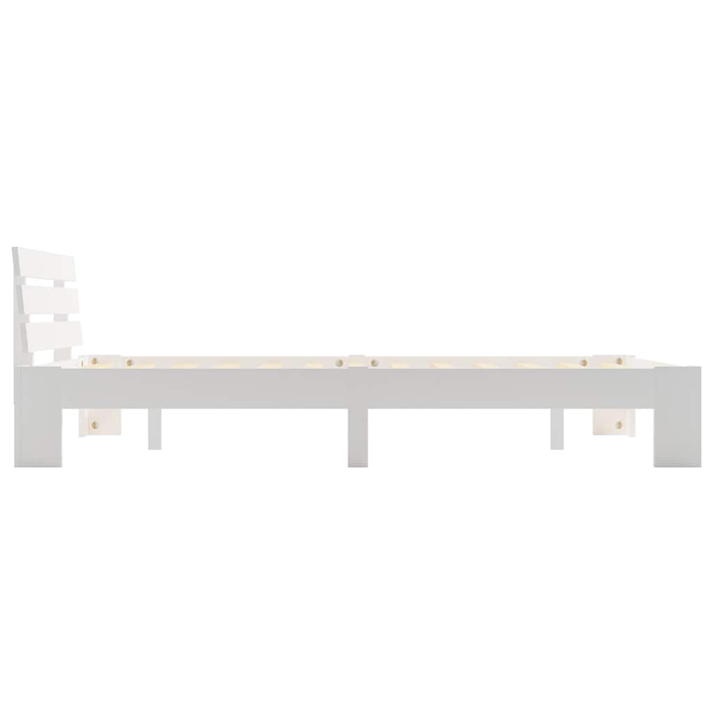 Bed Frame without Mattress Solid Wood Pine White 140 x 200 cm