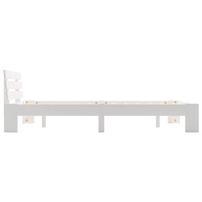 Bed Frame without Mattress Solid Wood Pine White 140 x 200 cm