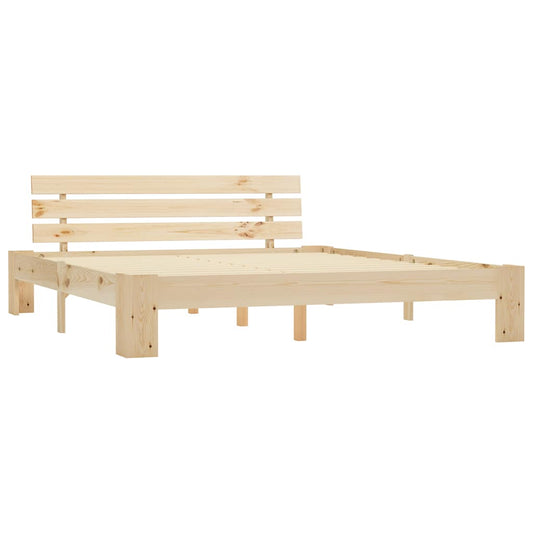 vidaXL Bed Frame without Mattress 160x200cm Solid Wood Pine 2