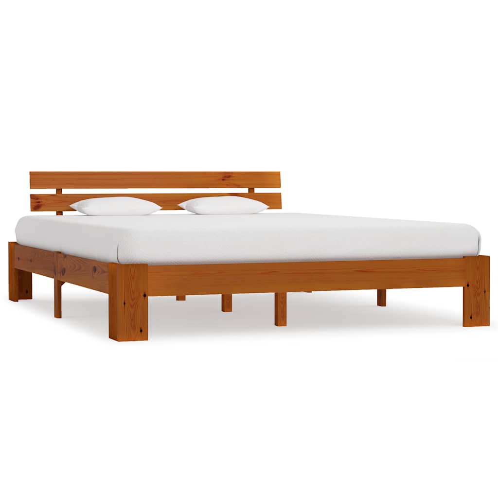 vidaXL Bed Frame without Mattress Honey Brown 180x200 cm 2