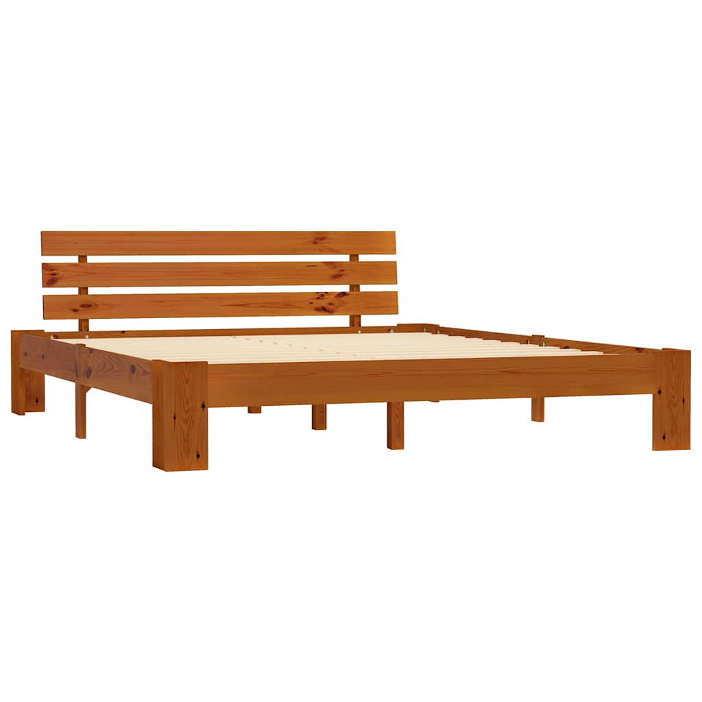 vidaXL Bed Frame without Mattress Honey Brown 180x200 cm 3