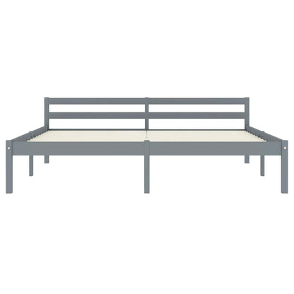 Bed Frame without Mattress Solid Pine Wood Grey 160 x 200 cm